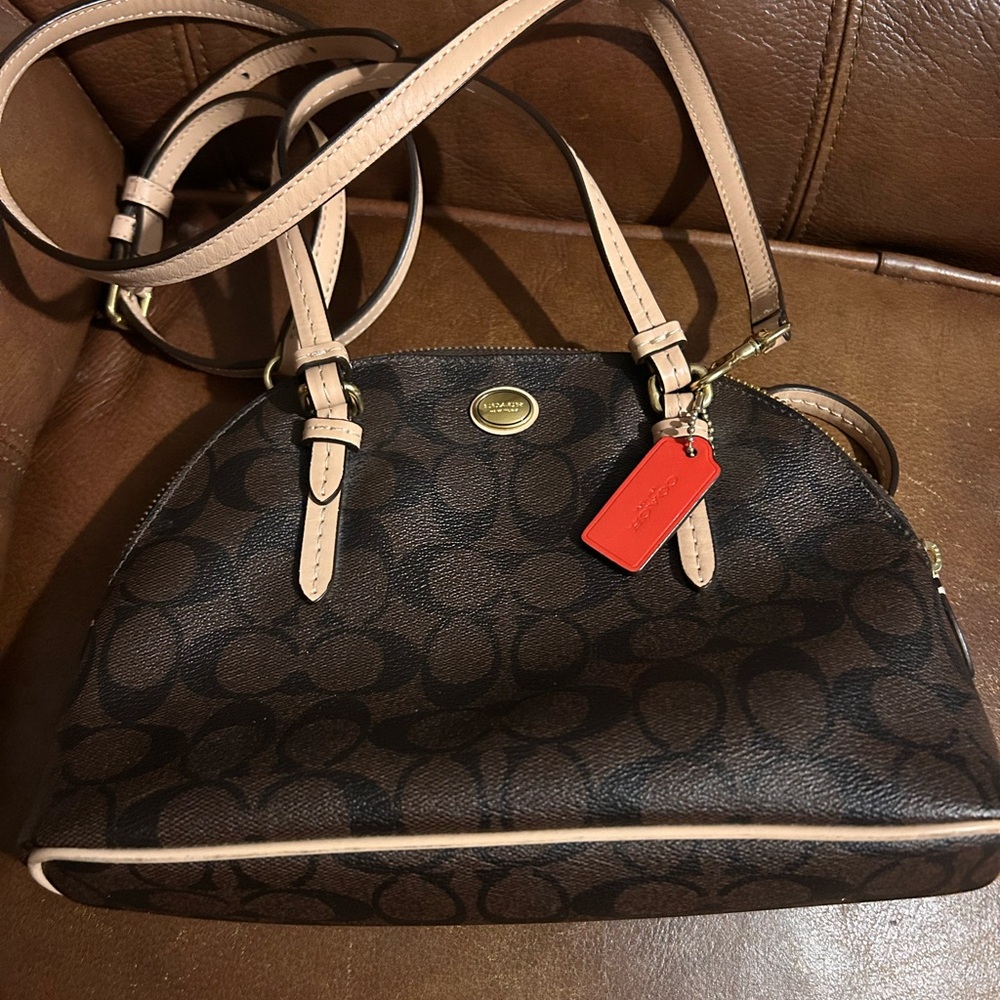 Coach Mini Cora Dome Satchel Handbag Signature C Dual Crossbody